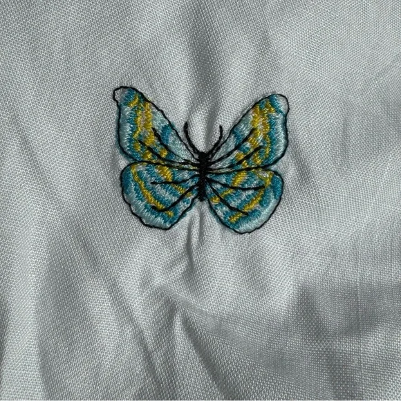 NWT Fanm Mon Larson Butterfly Embroidered Long Sleeve V Neckline Dress Size XL - Picture 12 of 14